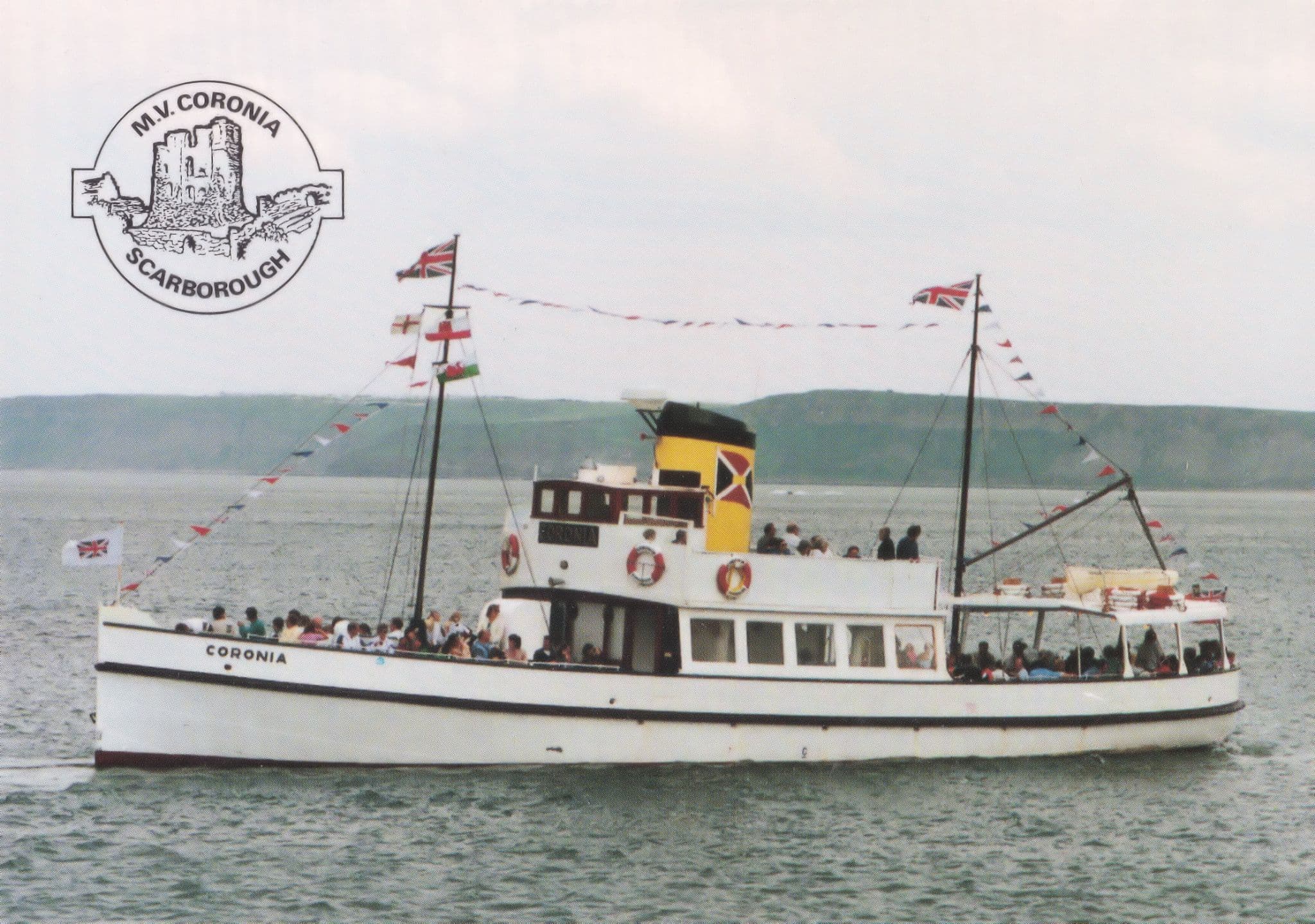 MV WW2 Coronia Dunkirk Ship at Scarborough Guided Tours Postcard