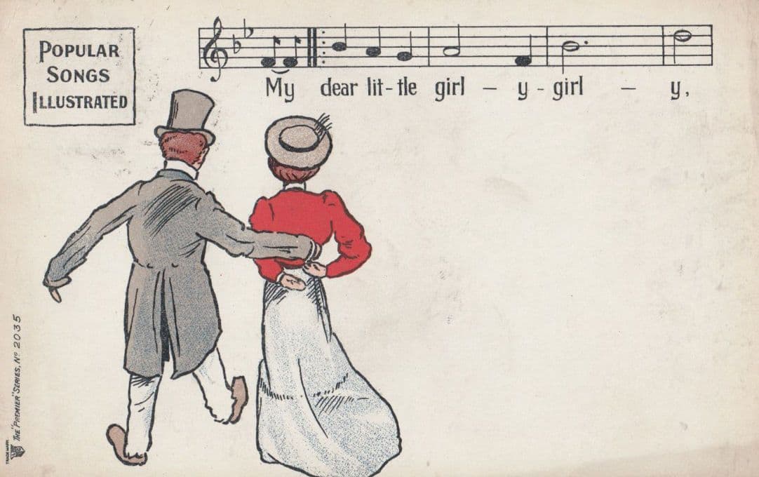 My Dear Little Girly Girly The Good Old Days Antique Sheet Music Postcard