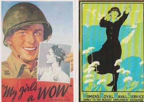 My Girls A Wow Womens War Naval Service 2x Military Advertising Poster Postcard