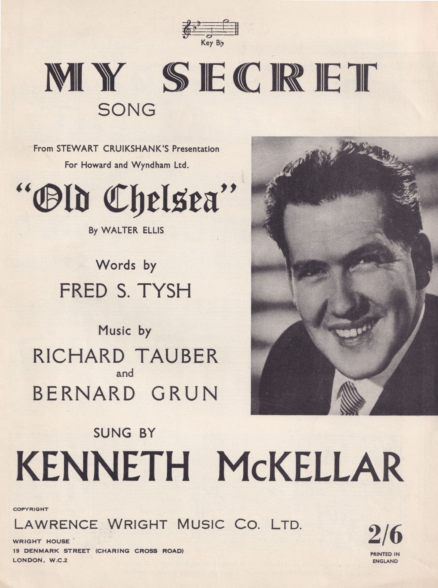 My Secret Song Kenneth McKellar Old Chelsea Scottish Sheet Music