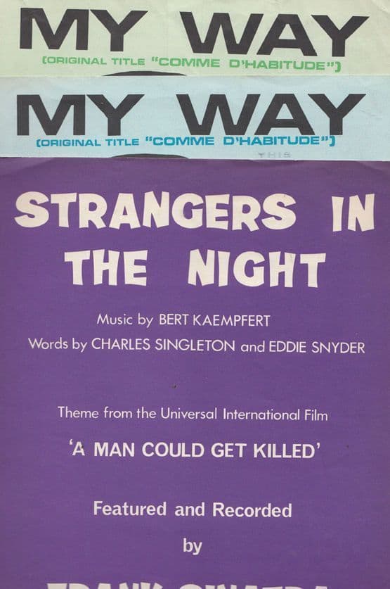 My Way Strangers In The Night Frank Sinatra 1960s Sheet Music