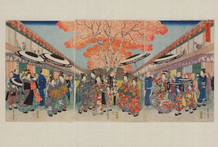 Nakano Street in Edo Yoshikawa District Utagawa Japan Painting Postcard