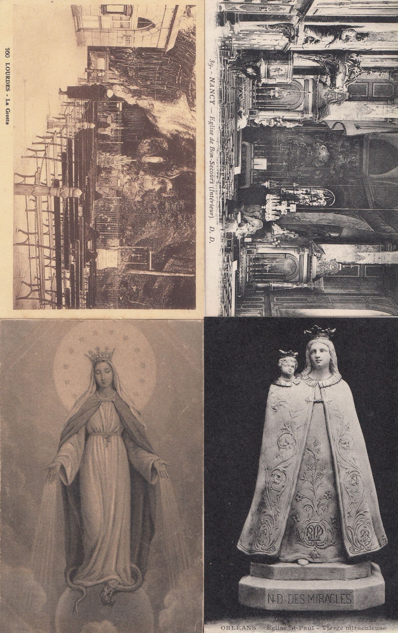 Nancy Eglise De Bon Secours Lourdes Orleans St Paul Holy Mary Statue 4x Postcard s