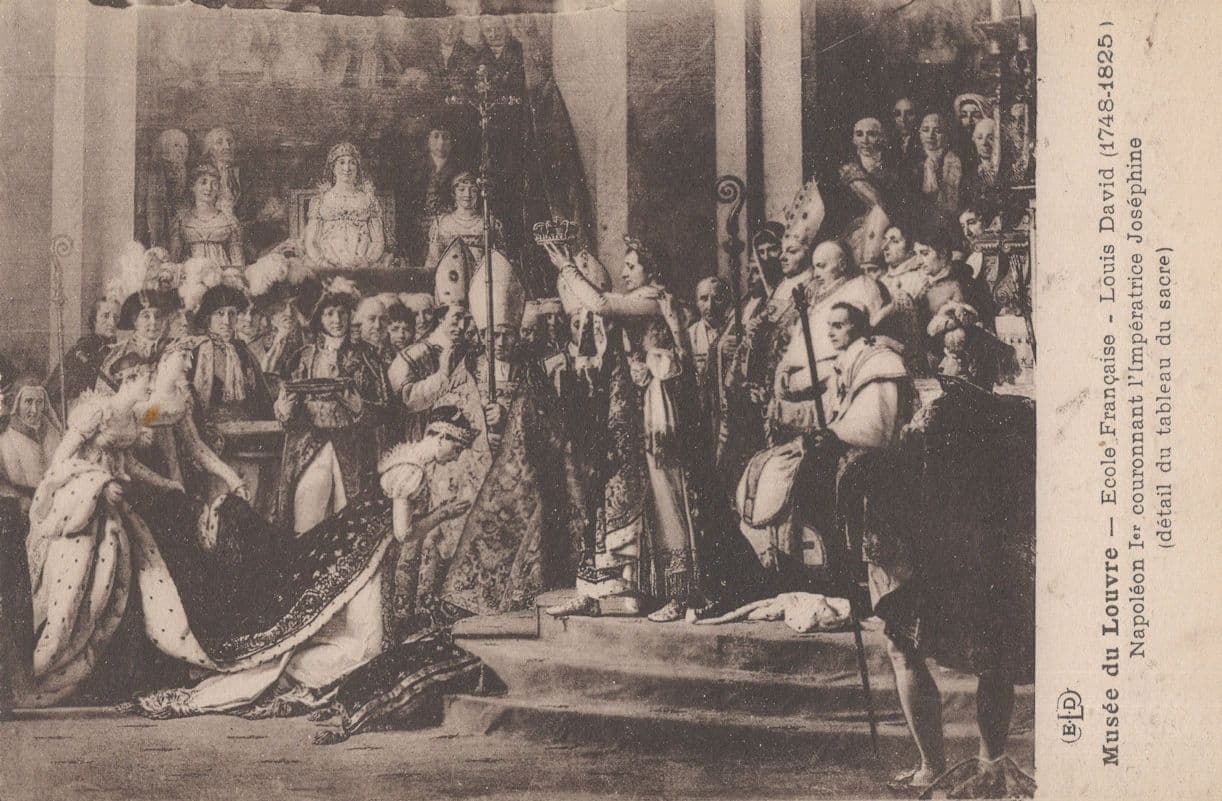 Napoleon & Josephine Louis David Painting Louvre Old Postcard