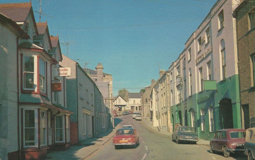 Narberth Market Street Welsh 1970s Postcard