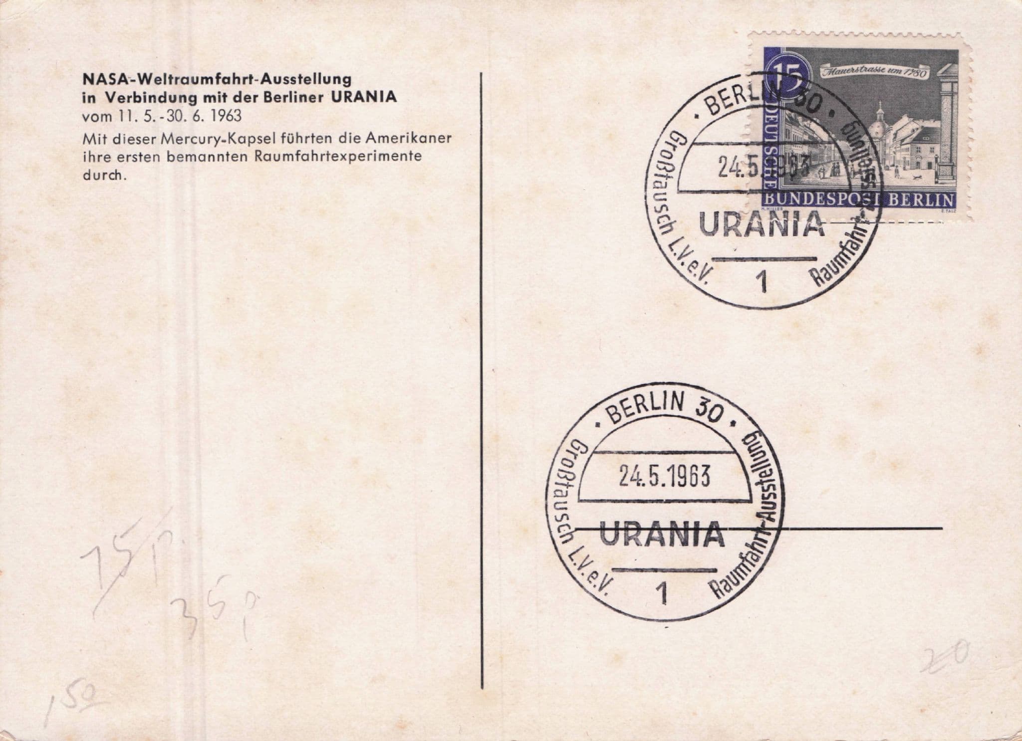 NASA German Rocket Launcher Vintage Rare 1963 FDC Postcard