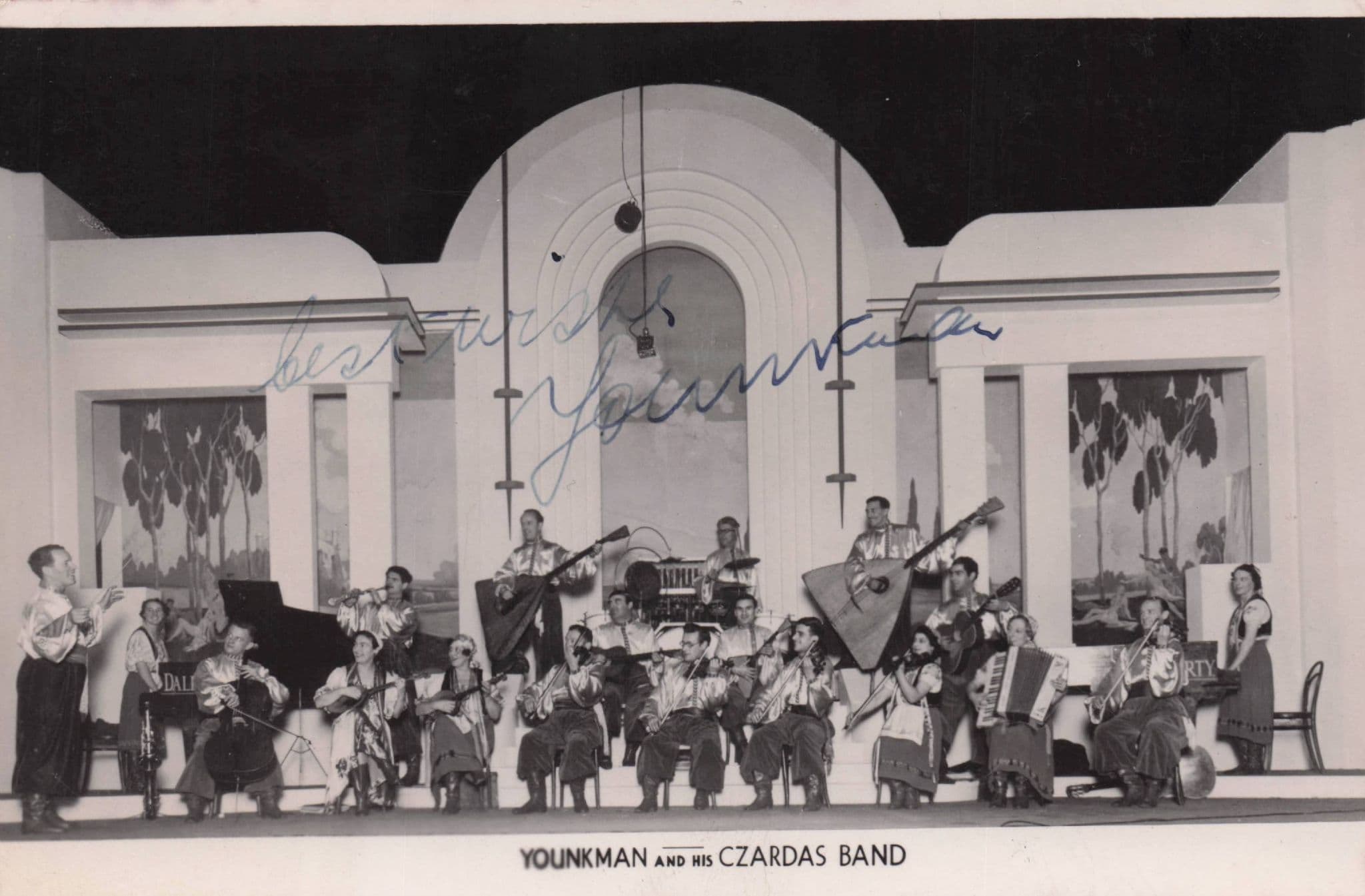 Nat Younkman & His Czardas Orchestra Hungarian Big Band Hand Signed Photo