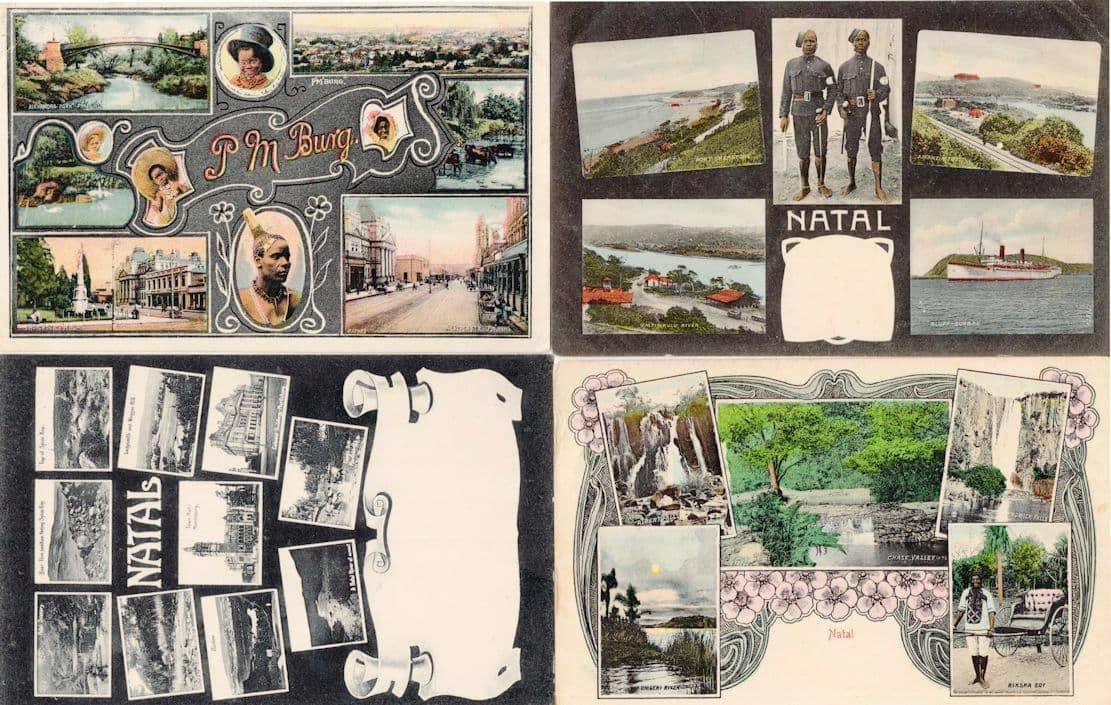Natal South Africa Soldiers Rivers etc 4x Antique Postcard s