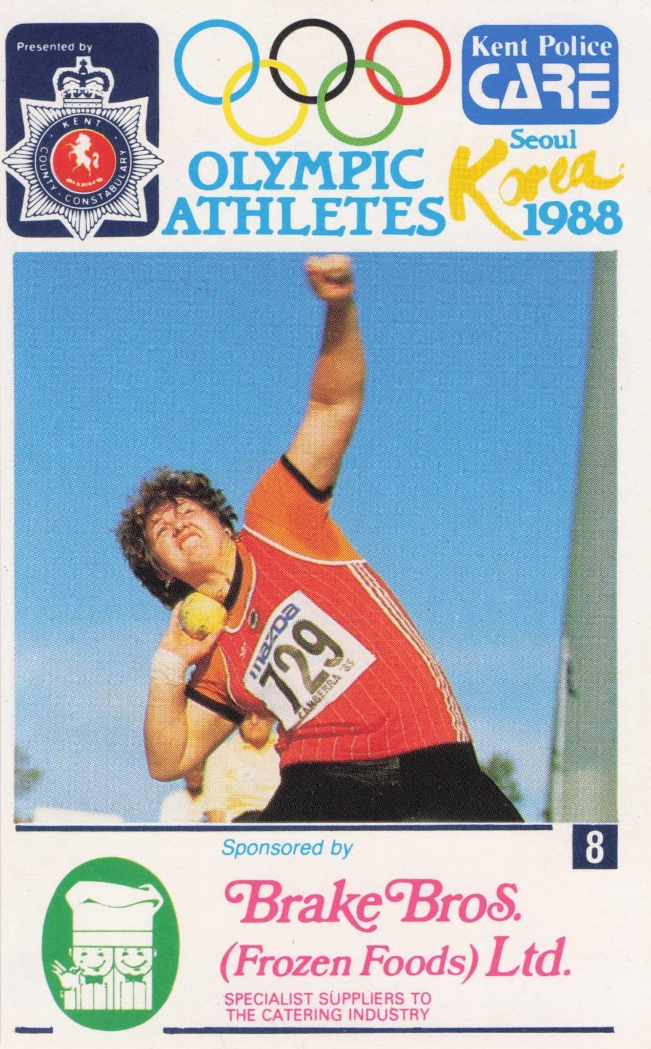 Natalya Lisovskaya Russian Shot Put Athlete 1988 Olympics Trade Card Photo