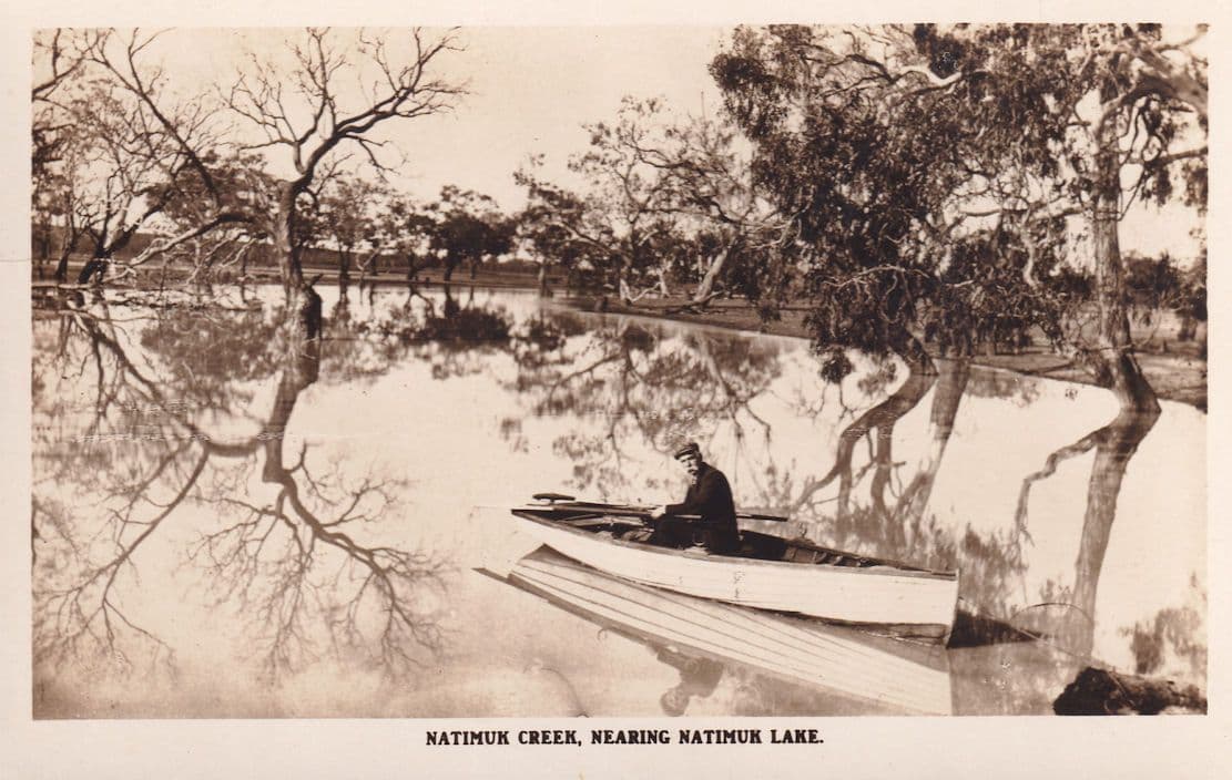Natimuk Creek Lake West Victoria Australia Old RPC Postcard