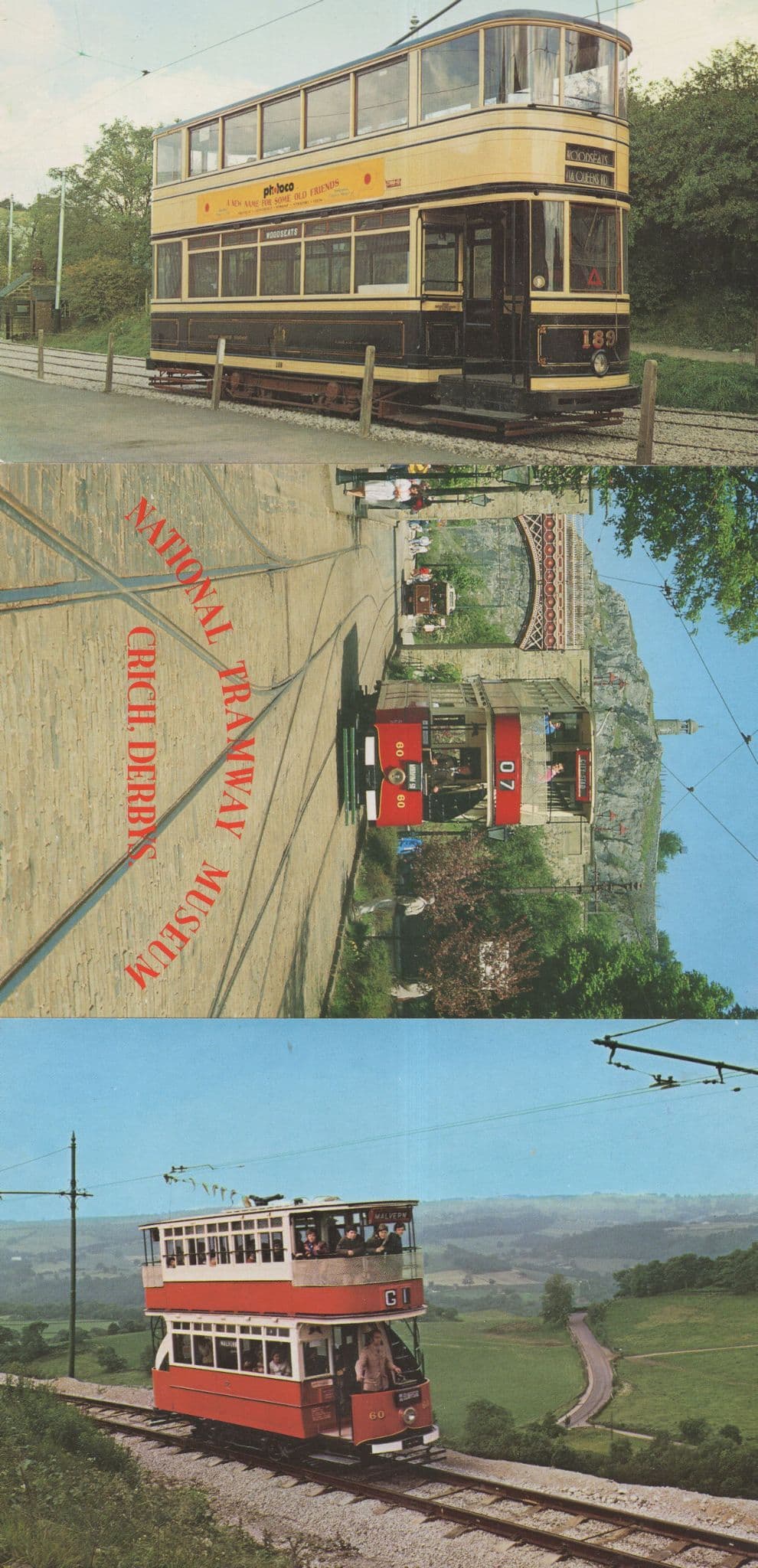 National Tramway Museum Crich Bus Tours Tram 3x Postcard s