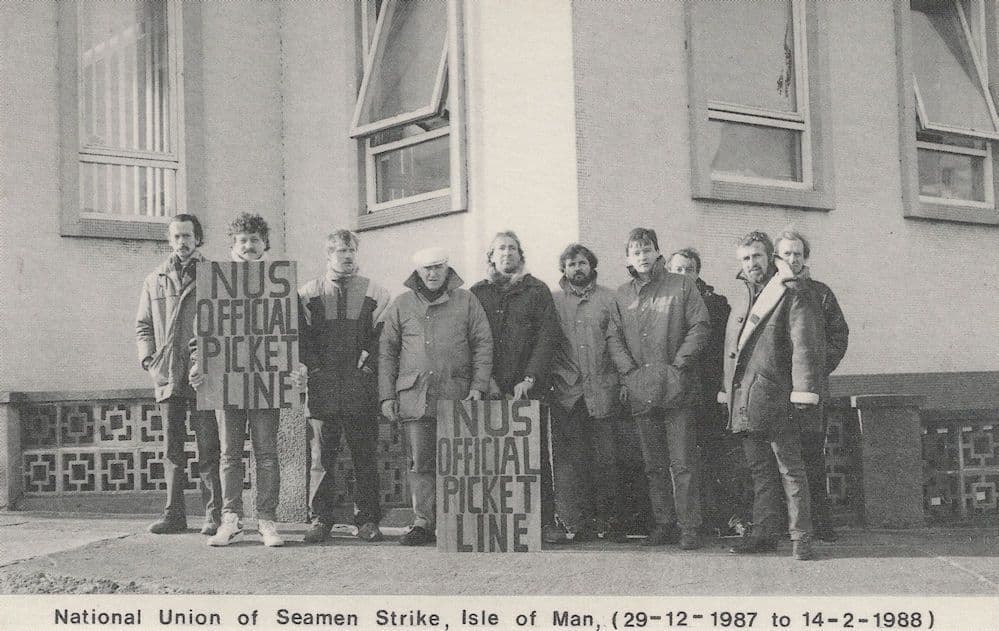 National Union Of Seamen Strike Isle Of Man Rare Postcard