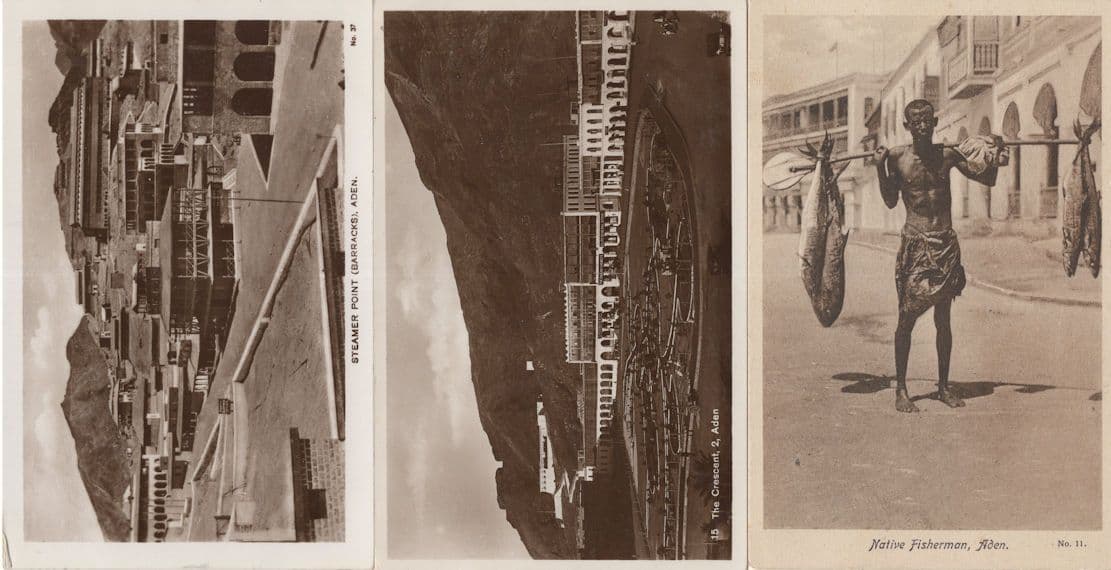 Native Fisherman Aden 3x Old Postcard s