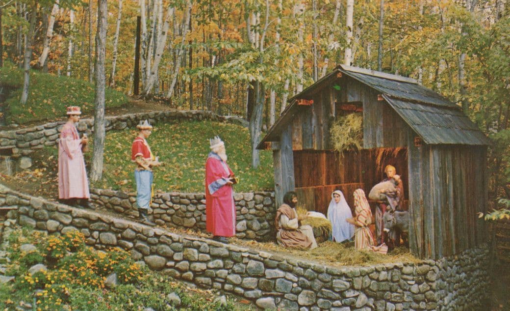 Nativity Pageant At Santa's Workship North Pole New York USA Postcard