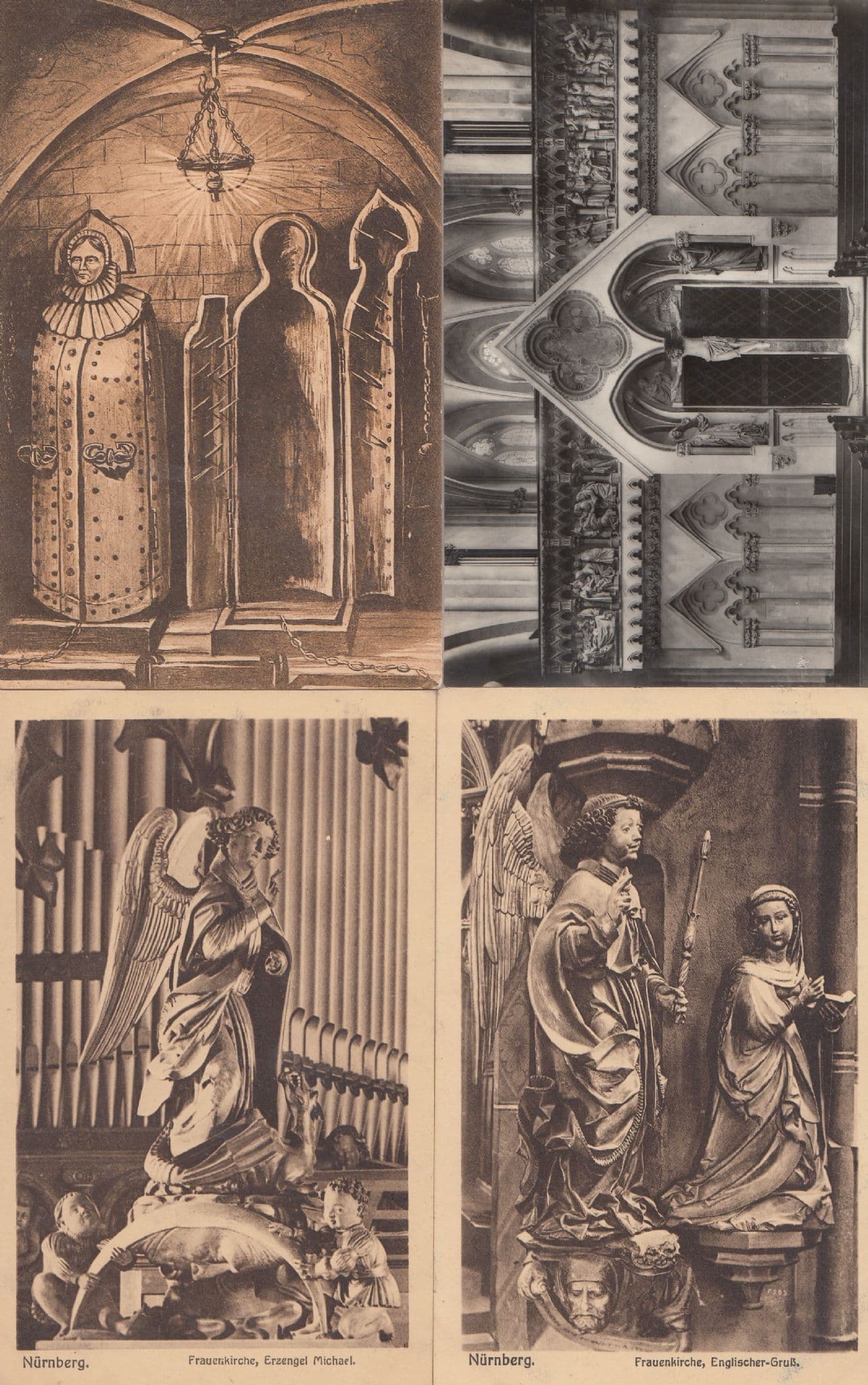 Naumberg Nurnberg Frauenkirche Eirerne Jungfrau 4x German Religious Postcard s
