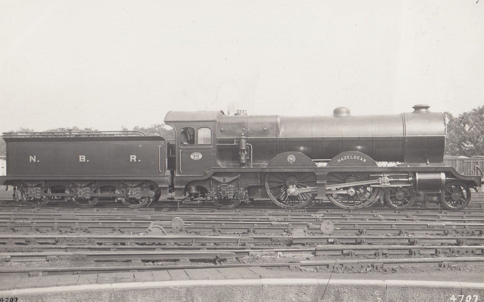 NBR Hazeldean 878 Train With Driver Antique Real Photo Postcard