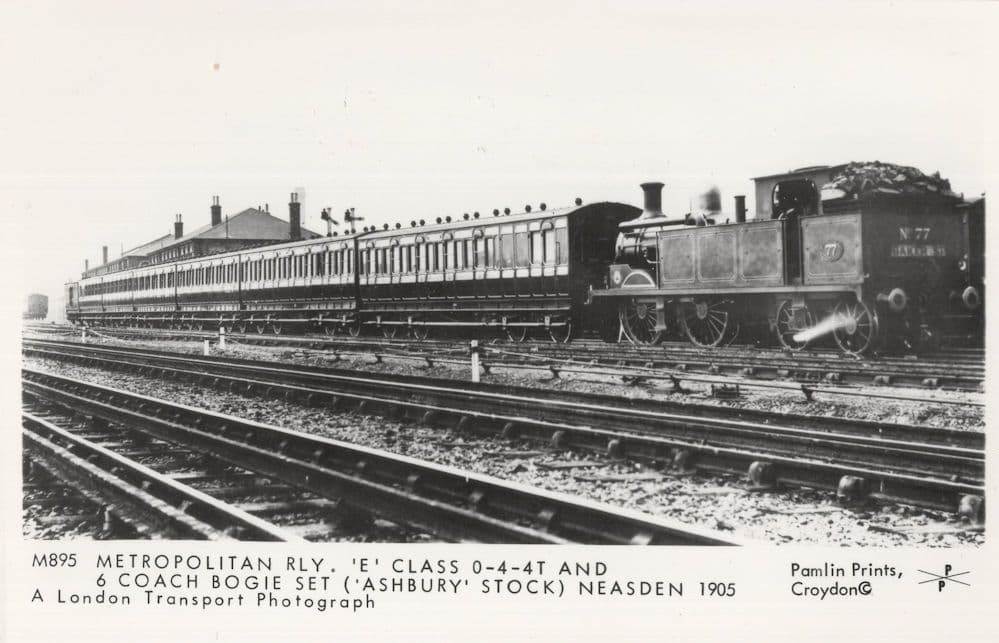 Neasden 1905 Metropolitan Railway Class 0-4-4T Train Postcard