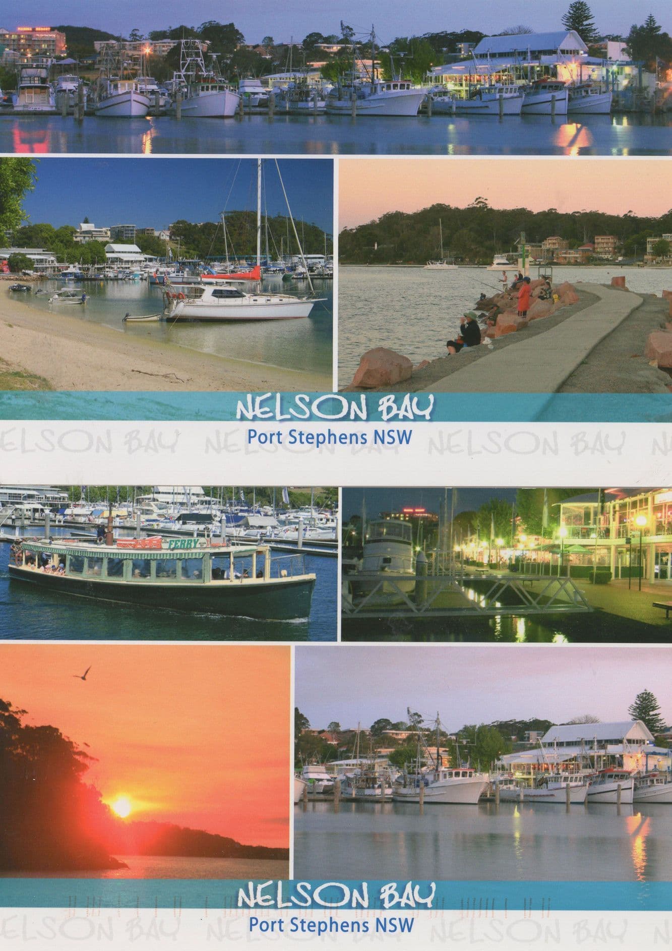Nelson Bay Port Stephens NSW Australia 2x Boat Ships Postcard s