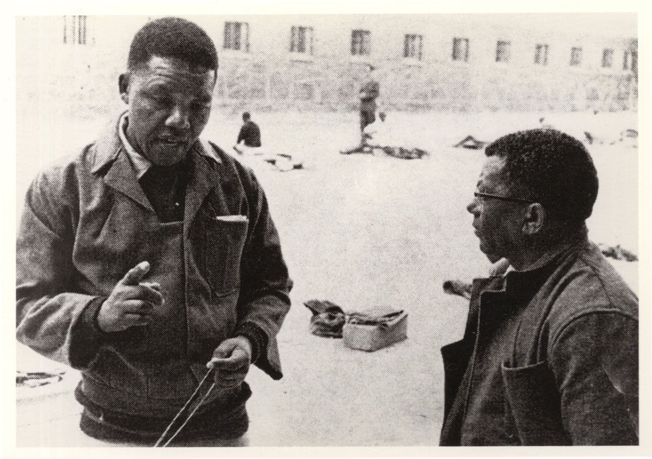 Nelson Mandela at Robben Island Prison Yard in 1966 Photo Postcard