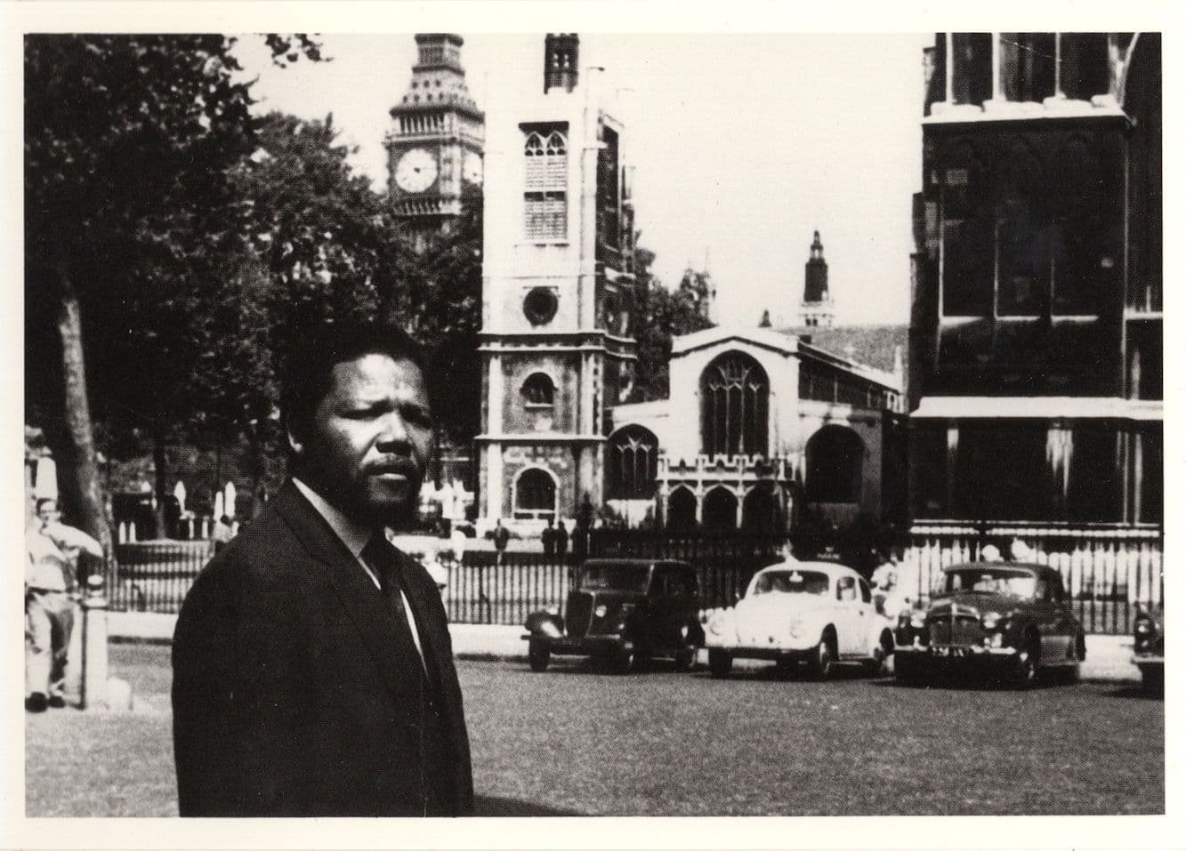 Nelson Mandela in Parliament Square London 1962 Photo Postcard
