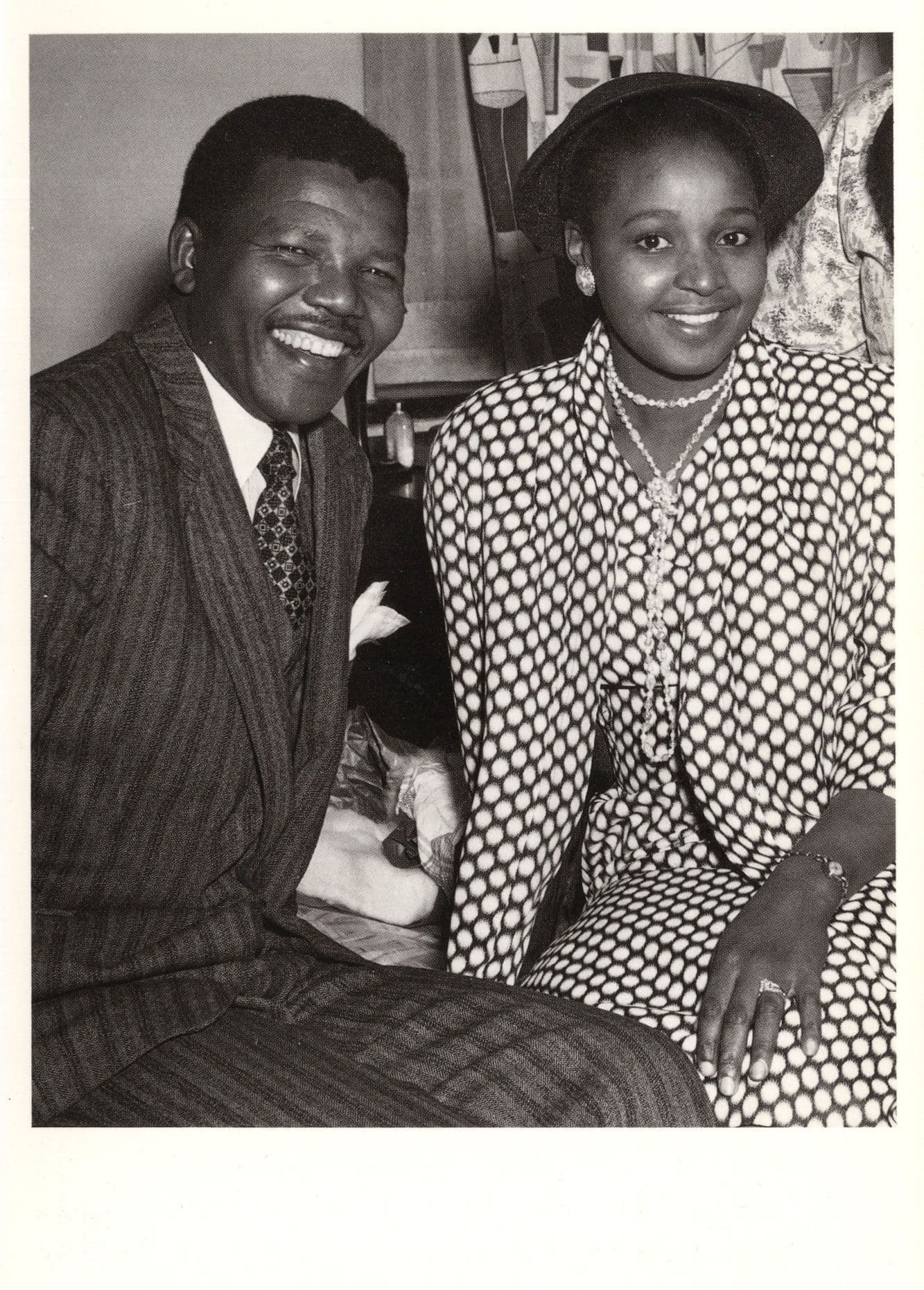 Nelson & Winnie Mandela 1958 Wedding Award Photo Postcard