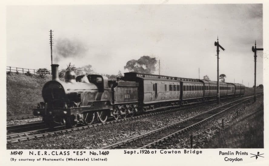 NER Class E5 1469 Train at Cowton Bridge Yorkshire Railway Postcard