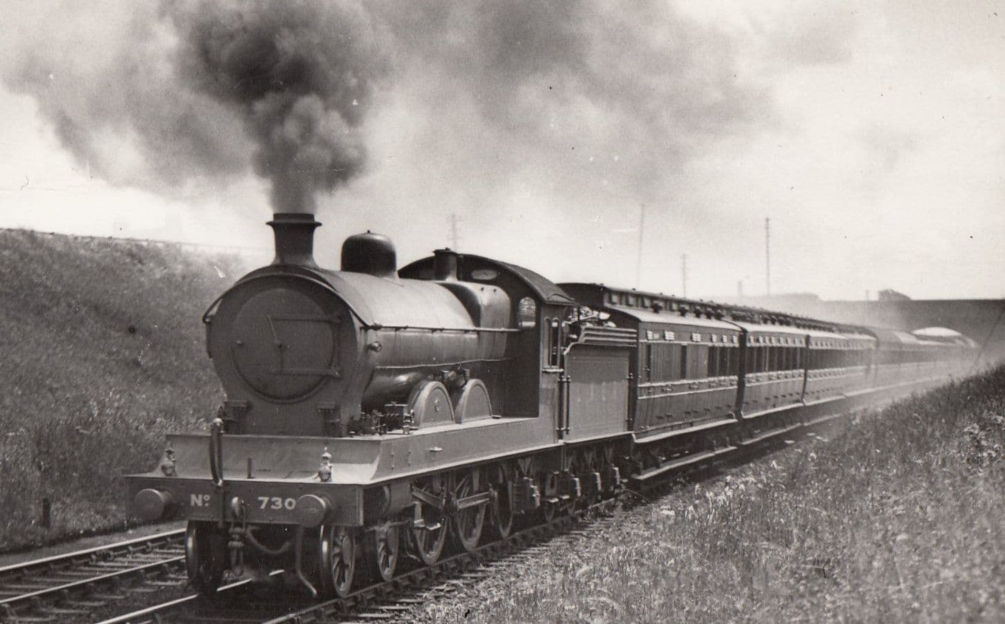 NER CT Class 4-4-2 No 730 Train Vincent Raven Orig Photo