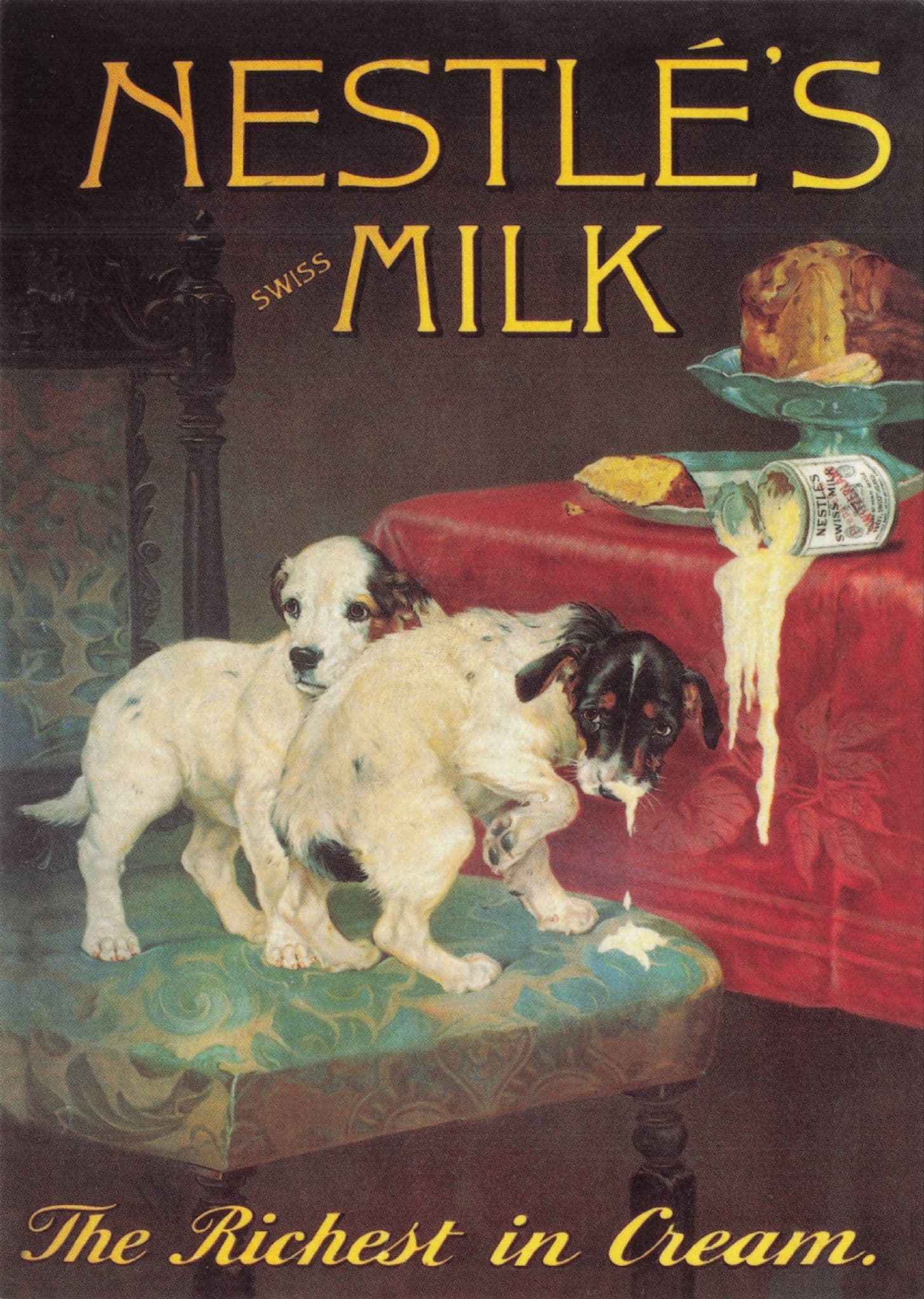 Nestles Condensed Milk Victorian Poster Advertising Postcard