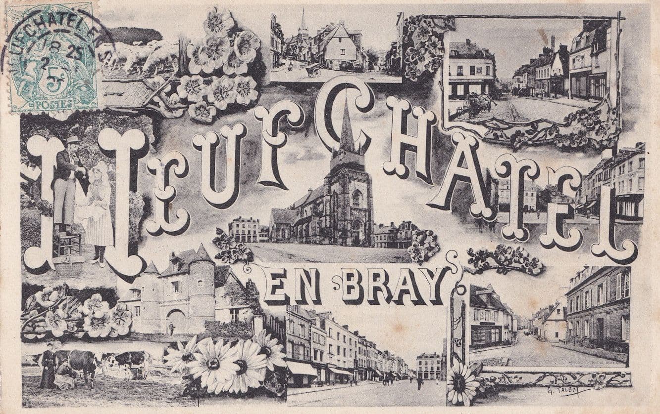 Neufchatel En Bray Antique French Big Letter Postcard