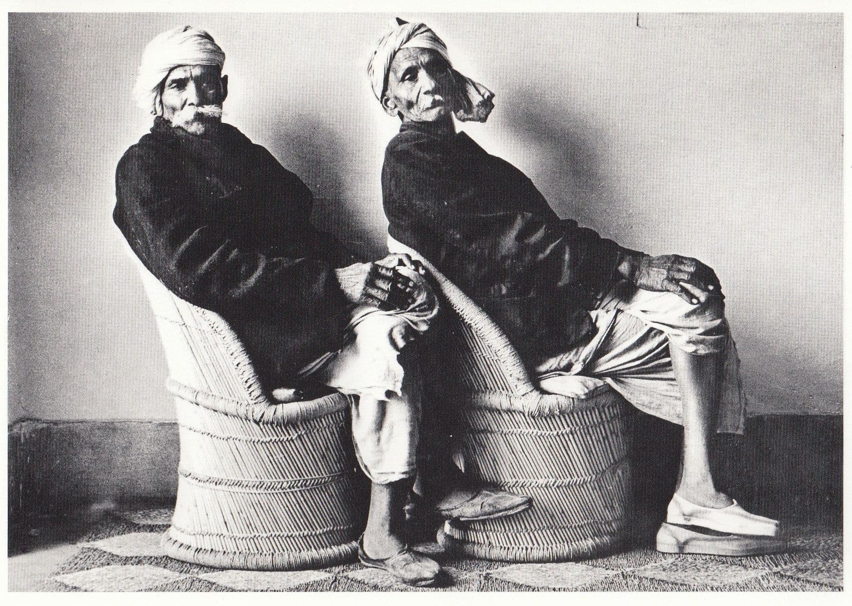 New Delhi Elderly Twins OAP Indian Raghu Rai Postcar