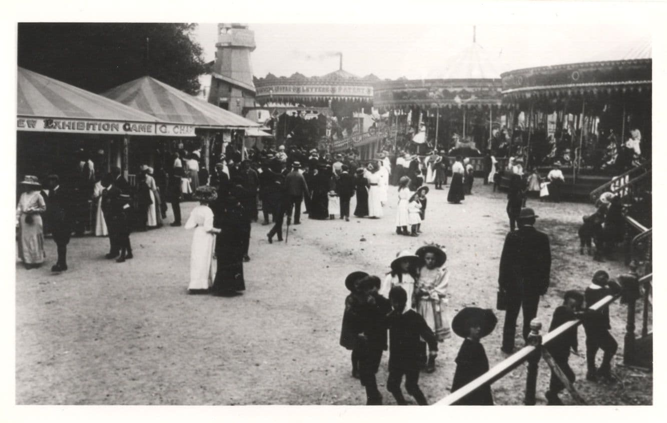 New Exhibition Fair Game Carousels Fairground Society PB Postcard Photo