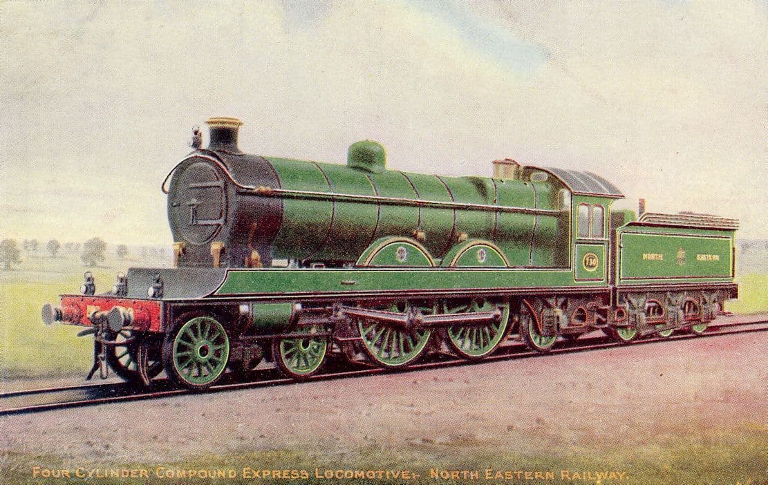 New Four Cylinder Compound Train No 750 Antique Postcard