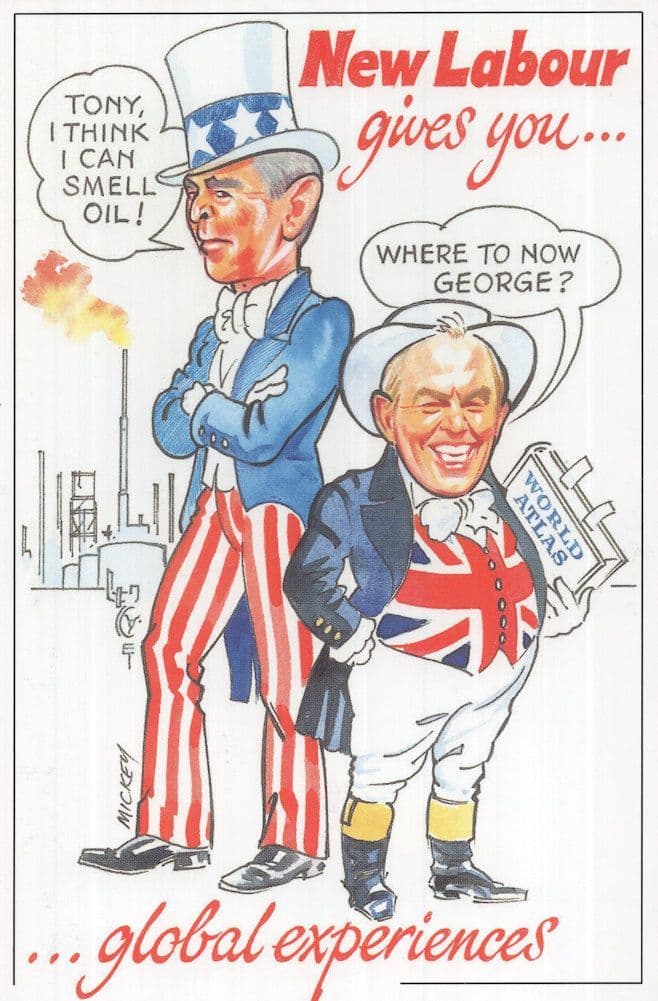 New Labour in American Election Atlas Map George Bush Postcard