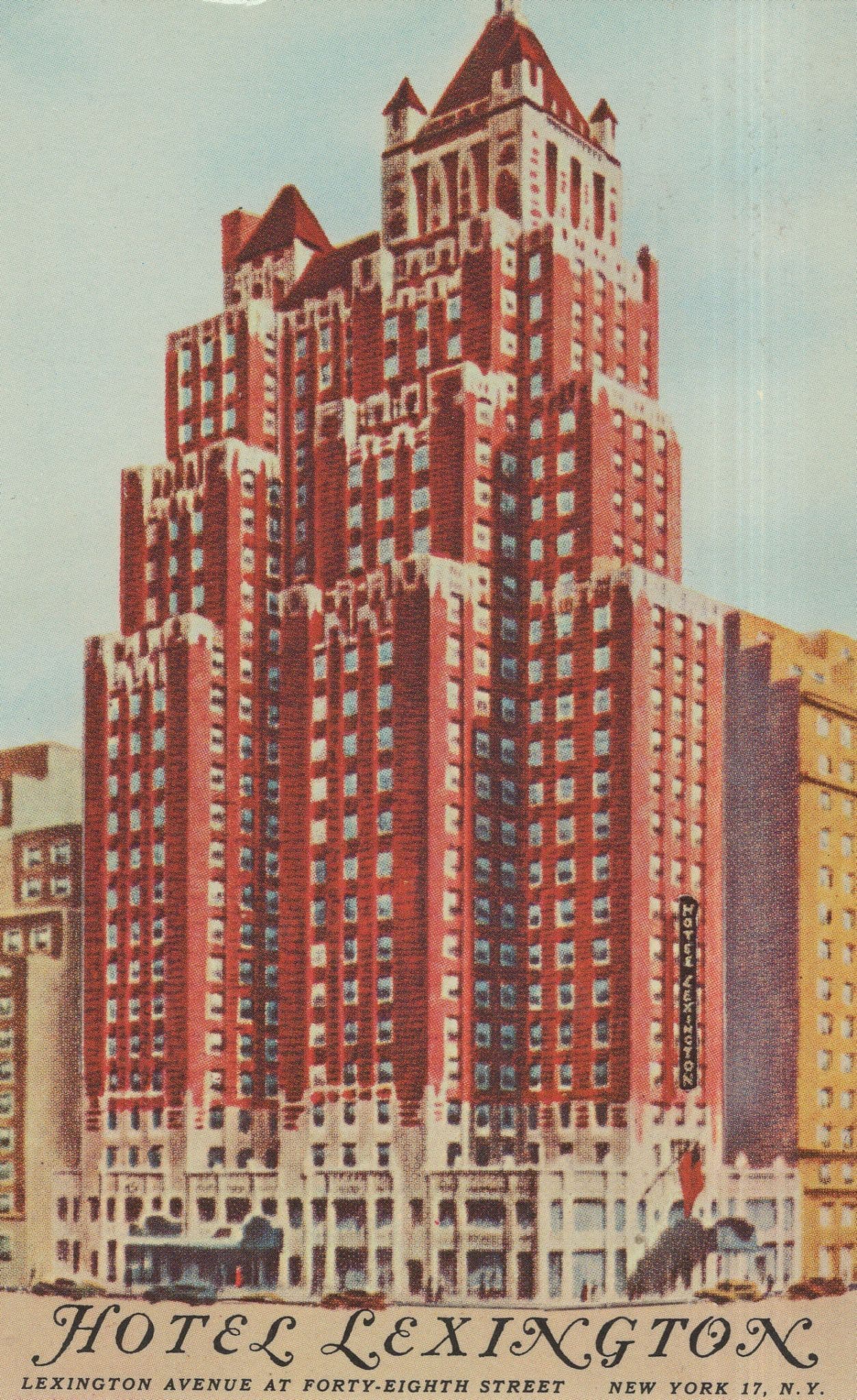 New York City Hotel Lexington Home Of Hawaiian Room USA Old Postcard