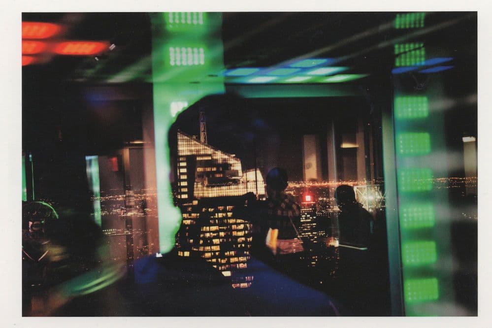 New York from Rockerfeller Center Top Floor Night View Postcard