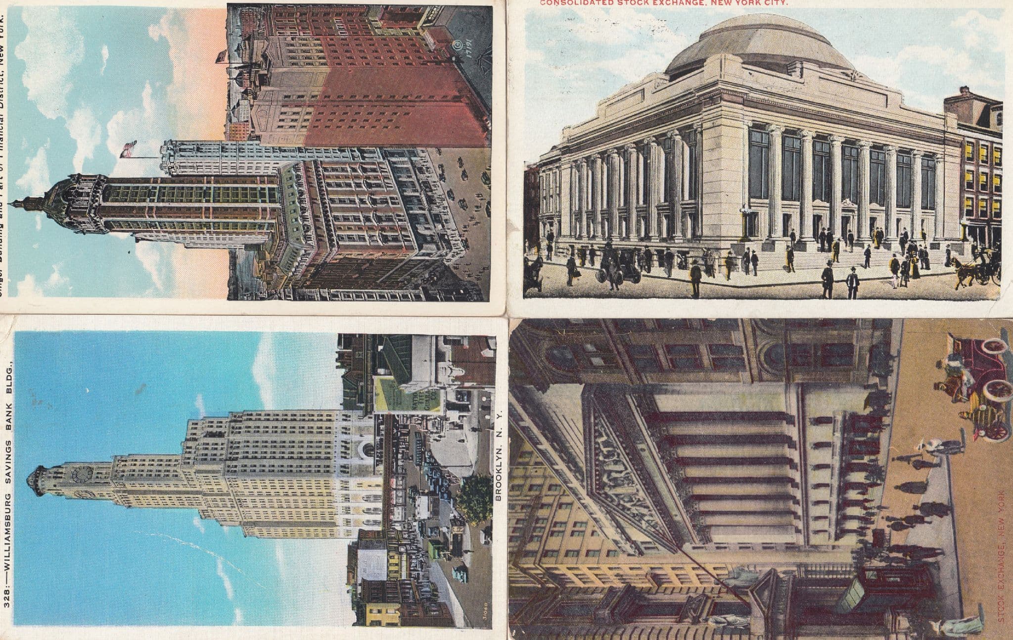 New York Stock Exchange Bank USA 12x Old Money Postcard s