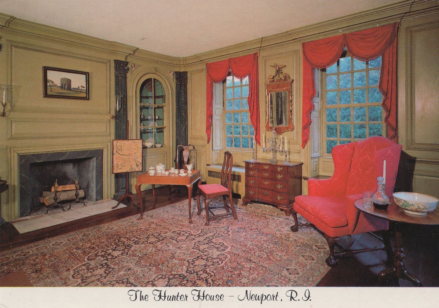 Newport Hunter House Washington St Easton's Point Northeast Parlour USA Postcard