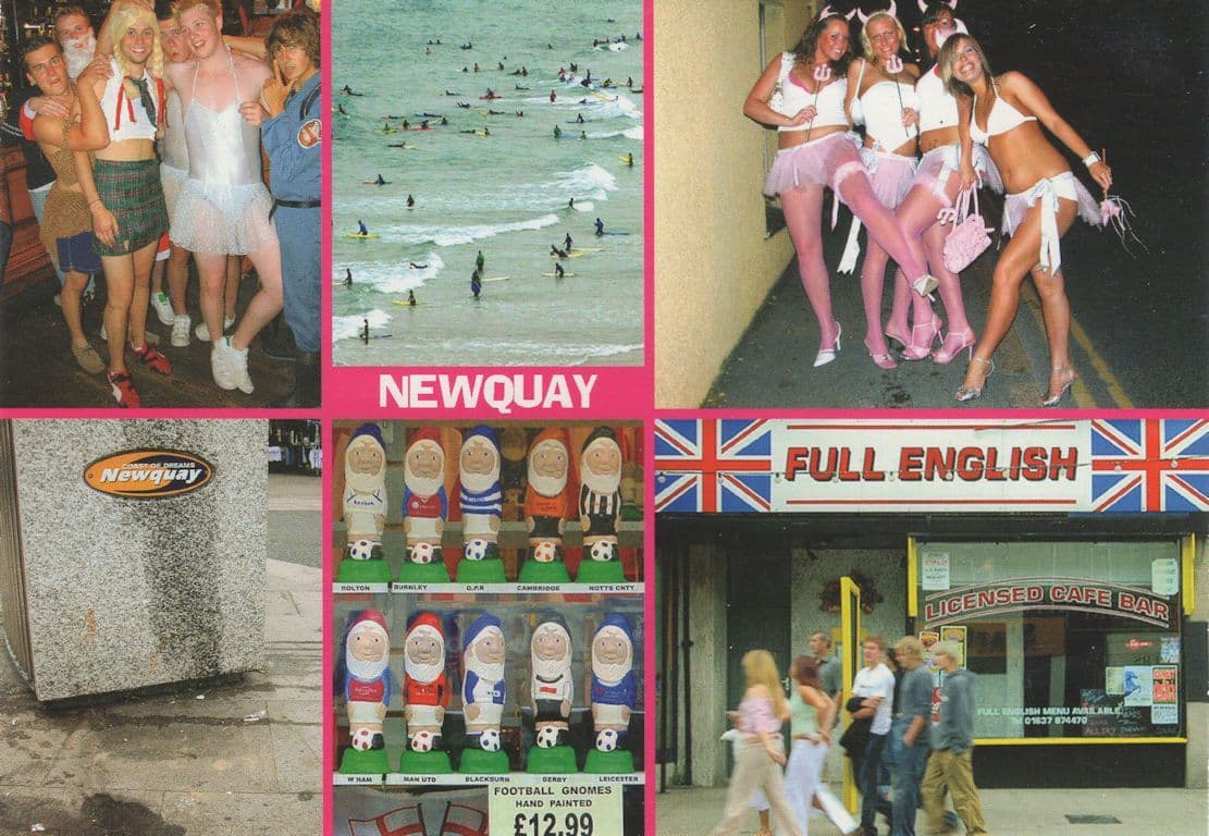 Newquay Hen Night Football Gnomes Stag Party Cafe Cornwall Postcard