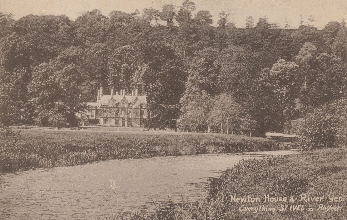 Newton House & River Yeo St Ives Antique Cornwall Postcard