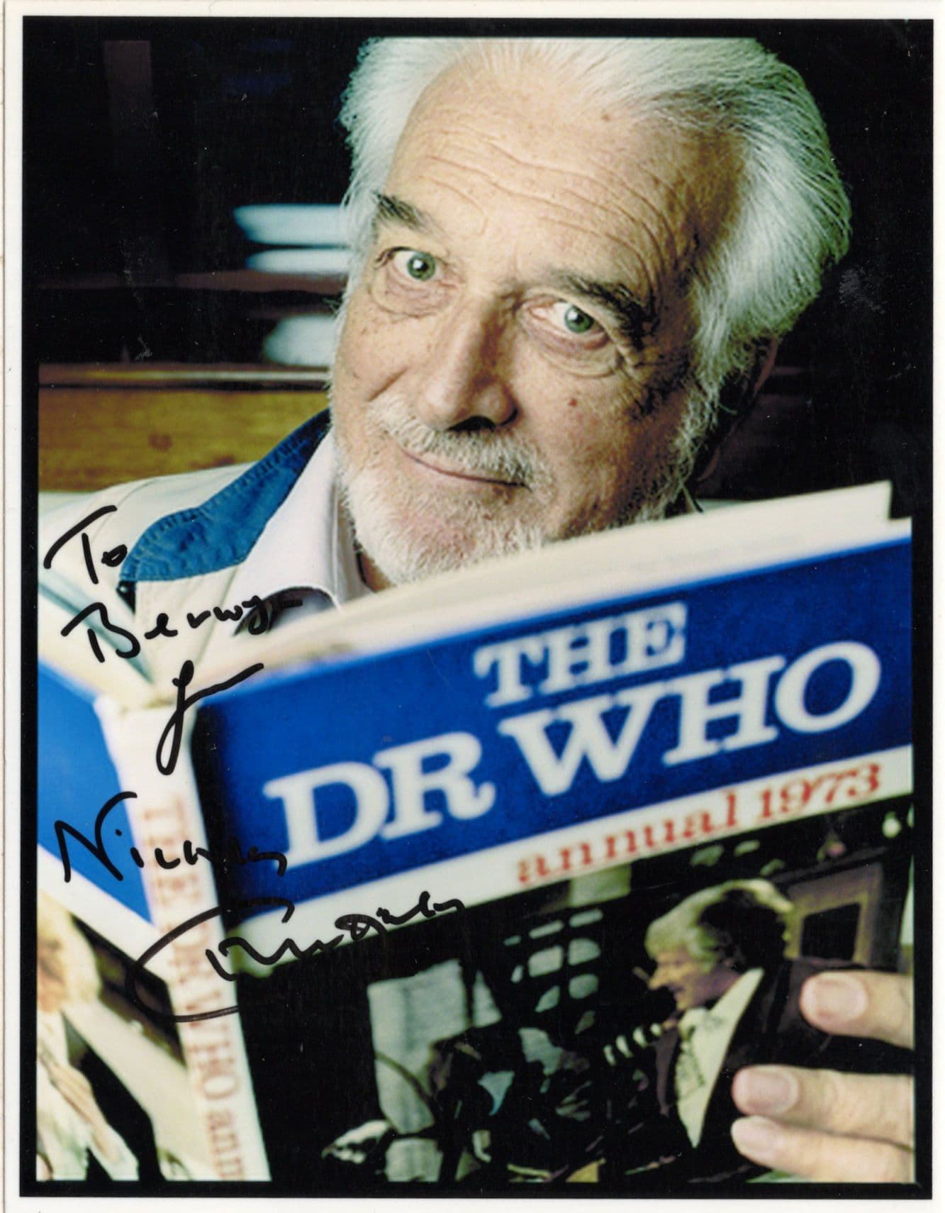 Nicholas Courtney The Brigadier Dr Who 1973 Book Annual Hand Signed Photo