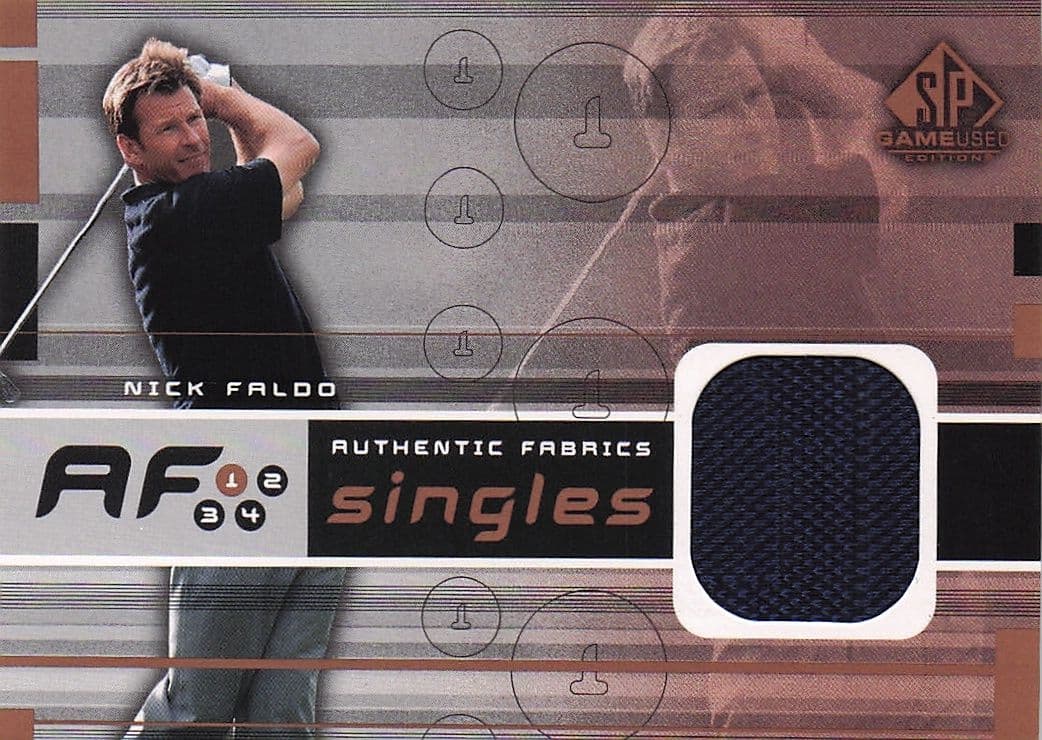 Nick Faldo Authentic Fabrics Singles 2003 Golf Upper Deck Worn Shirt Card