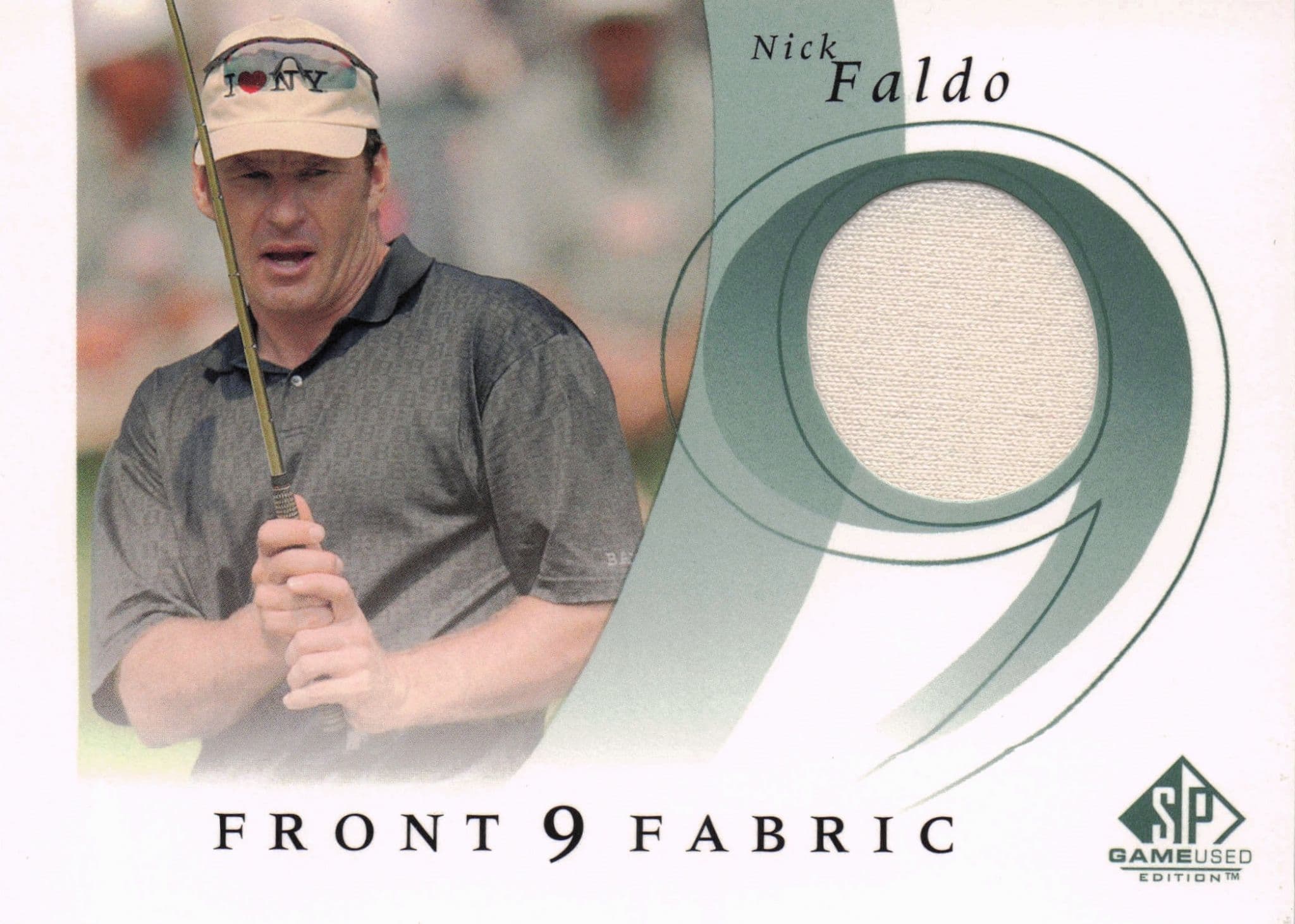 Nick Faldo Front 9 Fabric 2002 Upper Deck Authentic Shirt Card