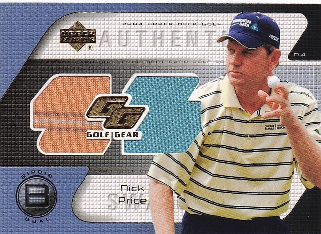 Nick Price Golf Gear 2004 Authentic Dual Real Shirt Swatch Upper Deck Card