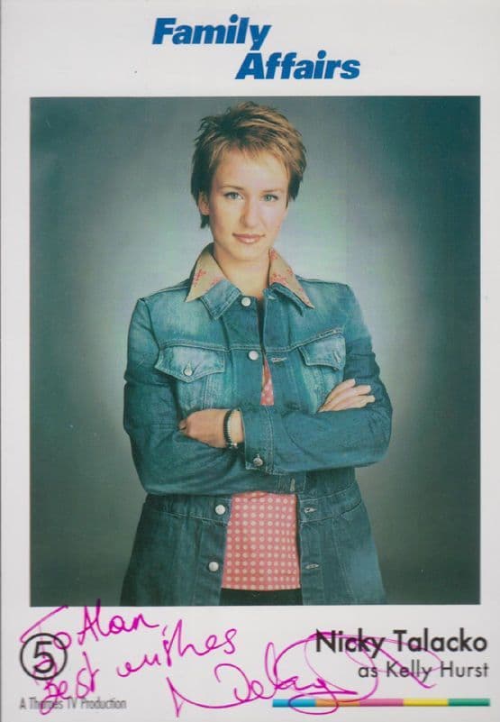 Nicky Talacko Kelly Hurst Family Affairs Hand Signed Cast Card Photo