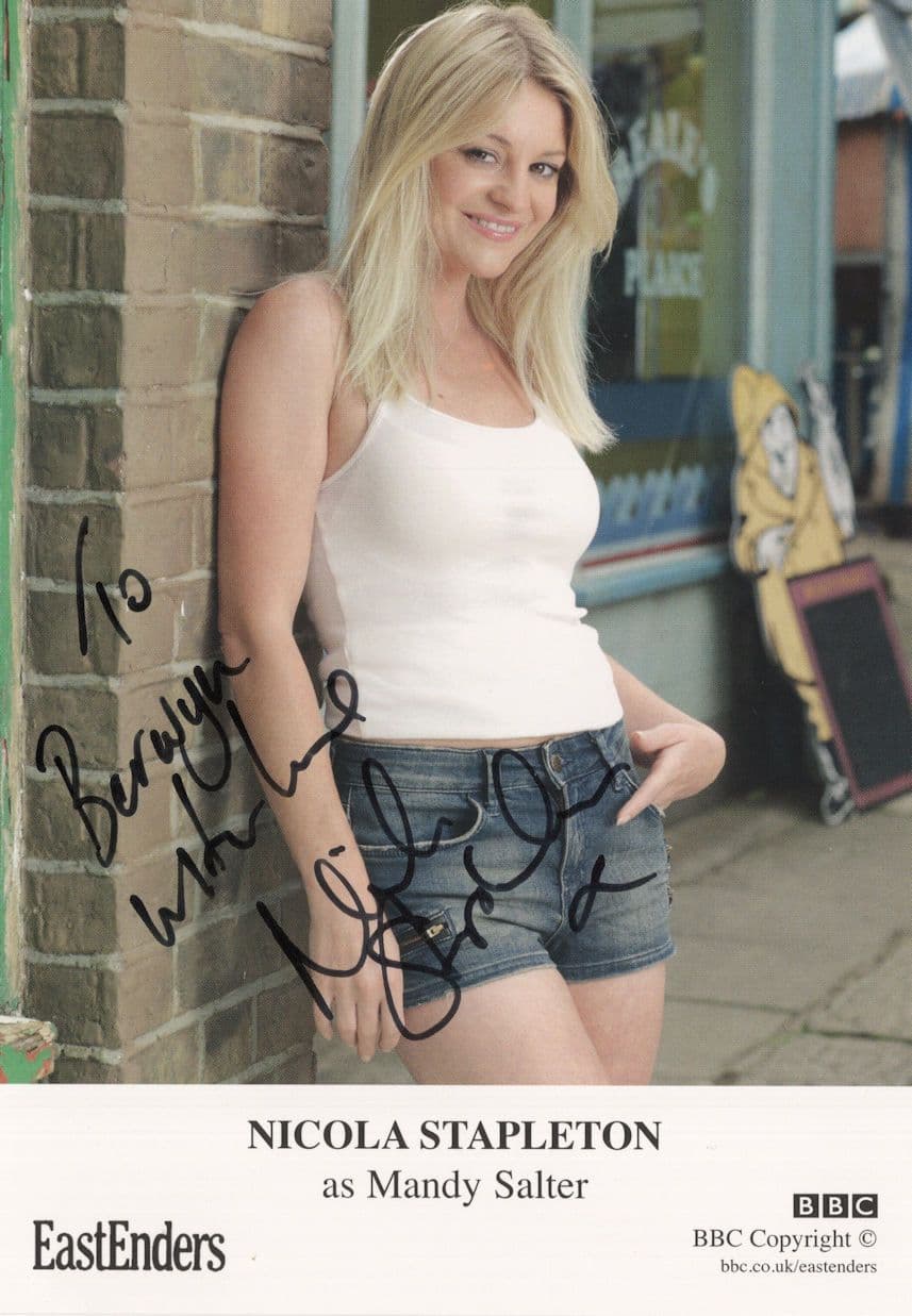 Nicola Stapleton as Mandy Slater BBC Eastenders Hand Signed Cast Card Photo