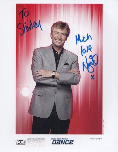 Nigel Lythgoe So You Think You Can Dance Giant Hand Signed Photo