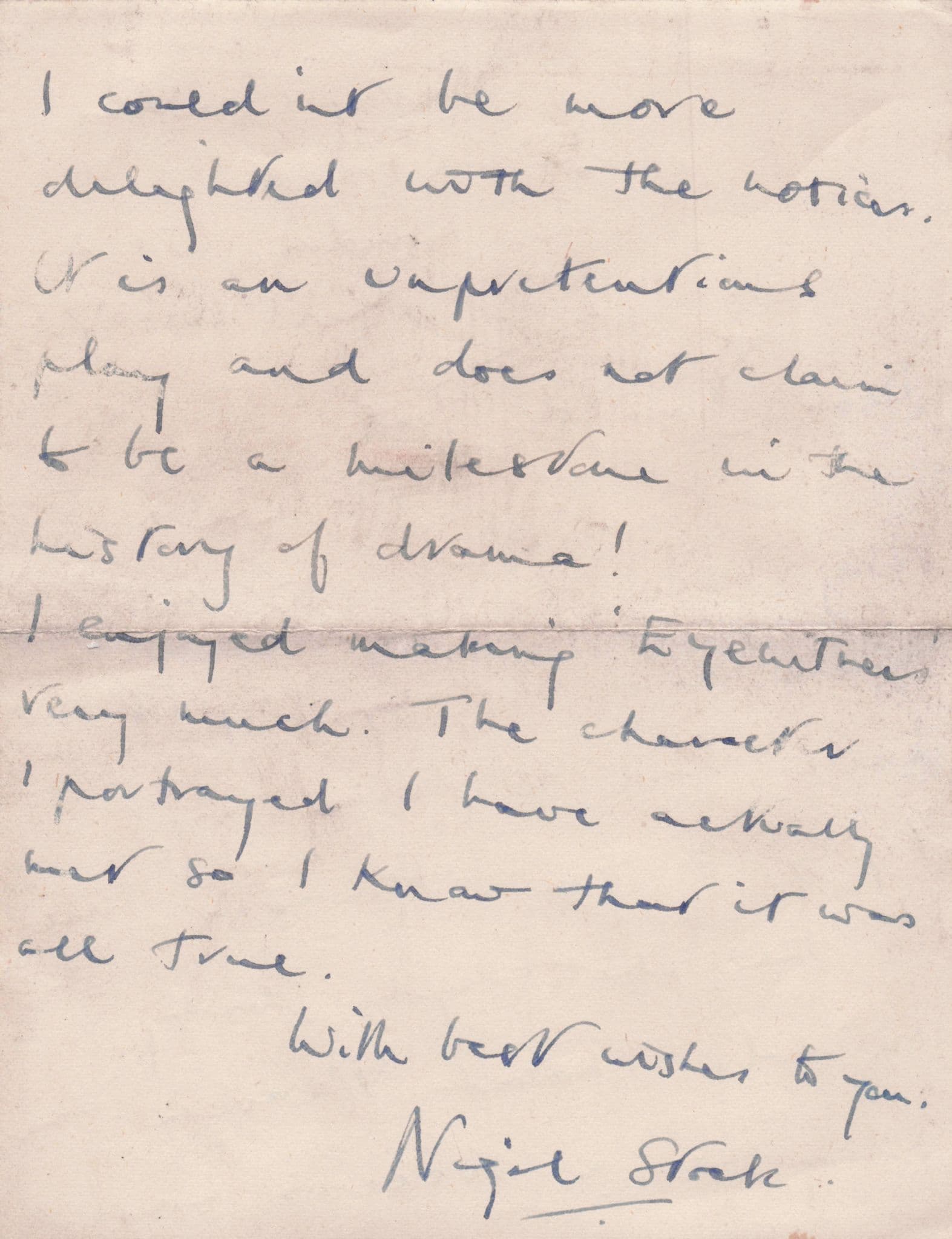 Nigel Stock Great Escape Sherlock Holmes FULL Hand Written Signed Old Letter