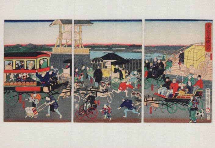 Nihonbashi Bridge Tokyo Utagawa Kuniteru II Japanese Painting Postcard