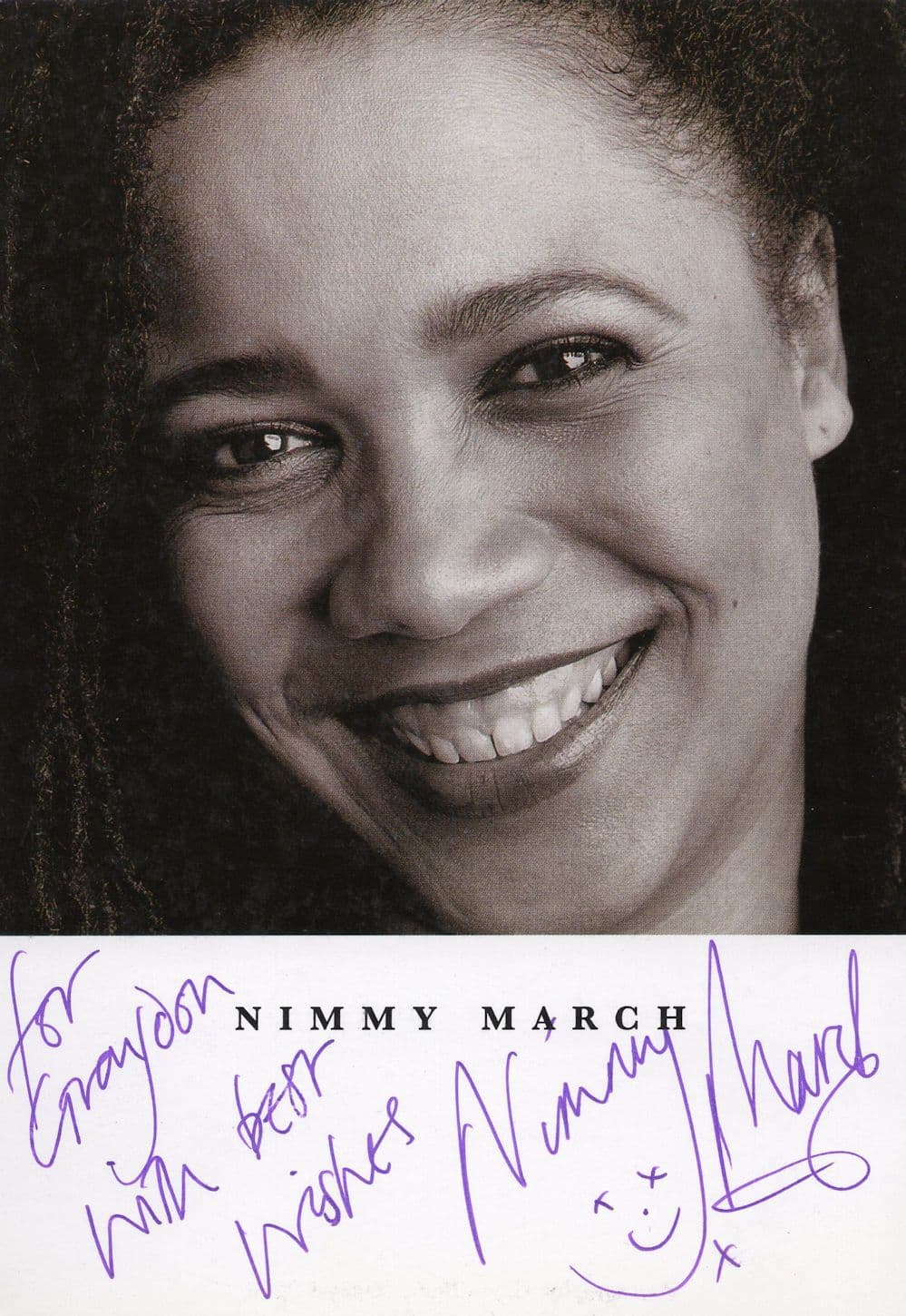 Nimmy March Star Cops Vera Dr Who Hand Signed Photo