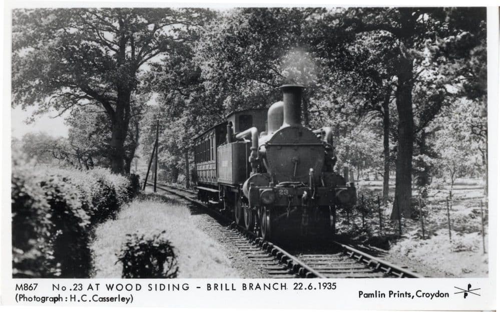 No 23 Train at Wood Siding Railway Brill Branch Bucks in 1935 RPC Postcard